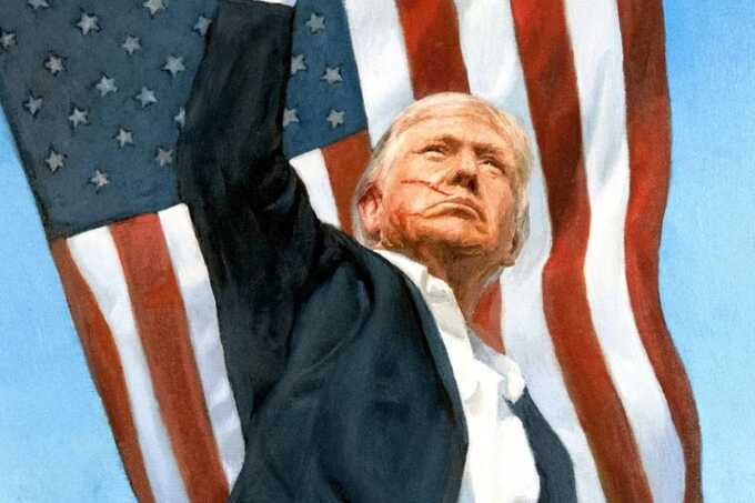 Путин подарил Трампу портрет от художника Никаса Сафронова